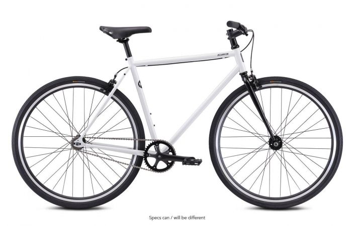 Fuji Declaration White 57cm L Hi-ten terasrunkoisesta Declaration single-speed fillarista kertoo paljon se, etta malli on