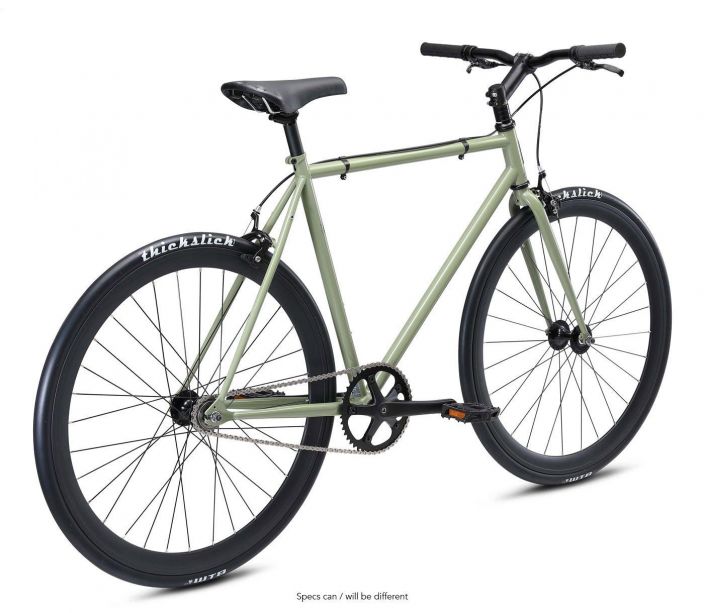 Fuji Declaration Khaki Green Hi-ten terasrunkoisesta Declaration single-speed fillarista kertoo paljon se, etta malli on