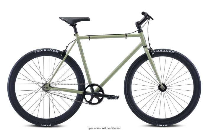 Fuji Declaration Khaki Green Hi-ten terasrunkoisesta Declaration single-speed fillarista kertoo paljon se, etta malli on